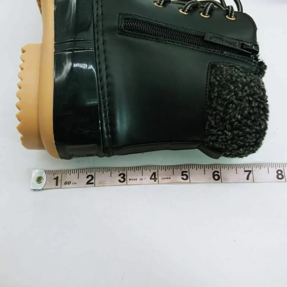 Nature Breeze Womens Duck 02 Winter Boots Black Zipper Faux Fur Lined 6.5 New